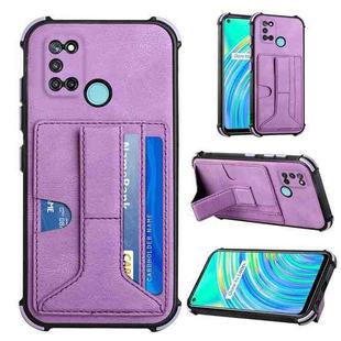For OPPO Realme C17 / 7i Dream Holder Card Bag Shockproof Phone Case(Purple)