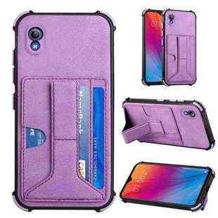 For vivo Y91i without Fingerprint Hole Dream Holder Card Bag Shockproof Phone Case(Purple)