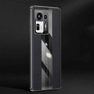 For Xiaomi Mi Mix 4 Racing Car Design Leather Electroplating Process Anti-fingerprint Protective Phone Case(Black)