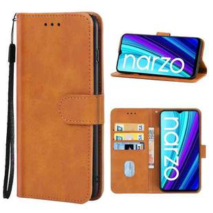 Leather Phone Case For OPPO Realme Narzo(Brown)