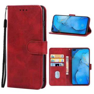 Leather Phone Case For OPPO Reno3(Red)