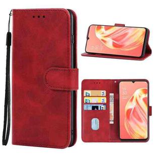 Leather Phone Case For OPPO A91(Red)