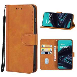 Leather Phone Case For OPPO Reno2(Brown)