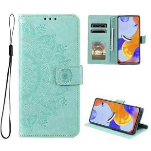 For Xiaomi Redmi Note 11 Pro 4G Global Totem Flower Embossed Leather Phone Case(Green)