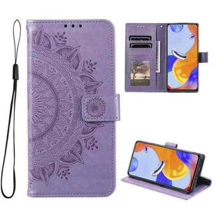 For Xiaomi Redmi Note 11 Pro 4G Global Totem Flower Embossed Leather Phone Case(Purple)