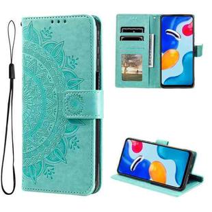 For Xiaomi Redmi Note 11S Totem Flower Embossed Leather Phone Case(Green)
