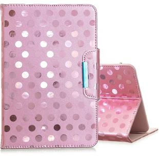 For 7 inch Universal Tablet Solid Color Wave Point Horizontal Flip Leather Case  , with Holder(Rose Gold)