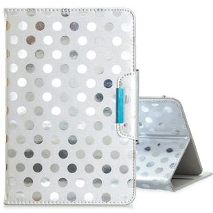 For 8 inch Universal Tablet Solid Color Wave Point Horizontal Flip Leather Case  , with Holder(Silver)
