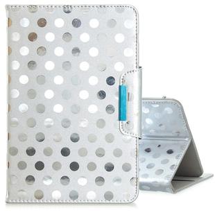 For 10 inch Universal Tablet Solid Color Wave Point Horizontal Flip Leather Case  , with Holder(Silver)