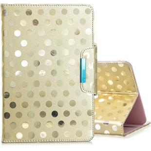 For 10 inch Universal Tablet Solid Color Wave Point Horizontal Flip Leather Case  , with Holder(Golden)