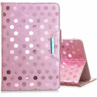 For 10 inch Universal Tablet Solid Color Wave Point Horizontal Flip Leather Case  , with Holder(Rose Gold)