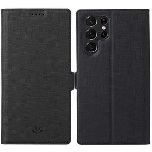 For Samsung Galaxy S22 Ultra 5G ViLi K Series Magnetic Buckle Leather Phone Case(Black)