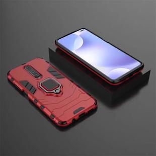 For Xiaomi Redmi K30 PC + TPU Shockproof Protective Case with Magnetic Ring Holder(Red)