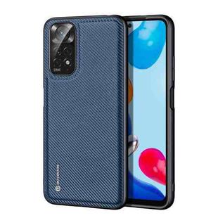 For Xiaomi Redmi Note 11 4G/ 11S International Version DUX DUCIS Fino Series PU + TPU Phone Case(Blue)