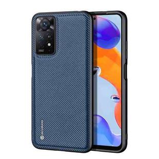 For Xiaomi Redmi Note 11 Pro 5G / 4G International Version DUX DUCIS Fino Series PU + TPU Phone Case(Blue)