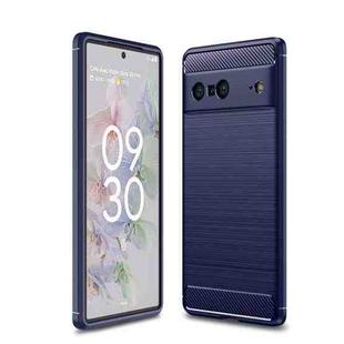 For Google Pixel 7 5G Brushed Texture Carbon Fiber TPU Phone Case(Navy Blue)