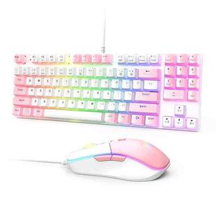 ONIKUMA G26+CW916 RGB Lighting Wired Keyboard Mouse Set(White Pink)