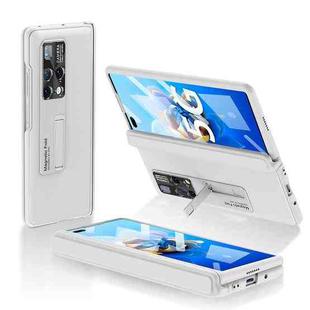 For Huawei Mate X2 GKK Magnetic PC + Leather Phone Flip Case with Holder(White)