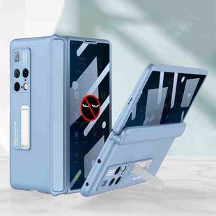 For Huawei Mate X2 GKK Anti-peeping Magnetic Hinge Flip Phone Case with Holder(Blue)