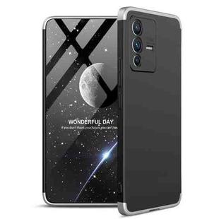 For vivo V23 5G GKK Three Stage Splicing PC Phone Case(Black Silver)