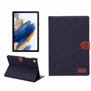 For Samsung Galaxy Tab A8 10.5 2021 X200 / X205 Denim Cloth Leather Smart Tablet Case(Black)