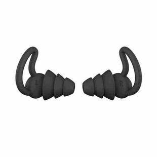 iMeBoBo A1 Shark Fin Version Nano Silicone Sleeping Noise Reduction Earplugs, Style:Three Layer(Black)