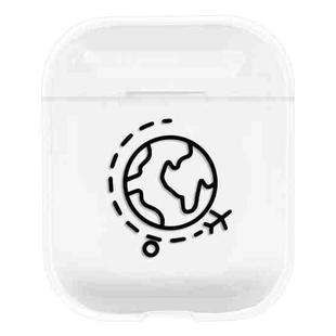 For AirPods 1 / 2 Stick Figure Mapping Transparent Earphone Protective Case(Earth)