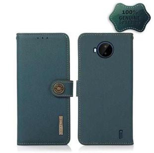 For Nokia C20 Plus KHAZNEH Custer Genuine Leather RFID Phone Case(Green)