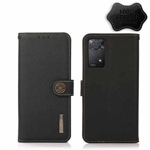 For Xiaomi Redmi Note 11 Pro 5G / 4G KHAZNEH Custer Genuine Leather RFID Phone Case(Black)