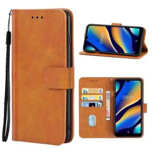 Leather Phone Case For Wiko View 3 Lite(Brown)