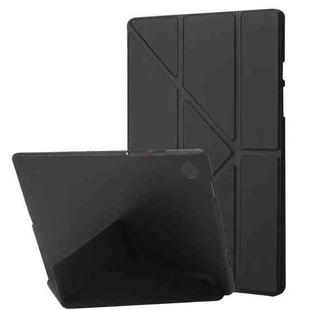 For Samsung Galaxy Tab A8 10.5 2021 Deformation Transparent Acrylic Horizontal Flip PU Leather Tablet Case(Black)