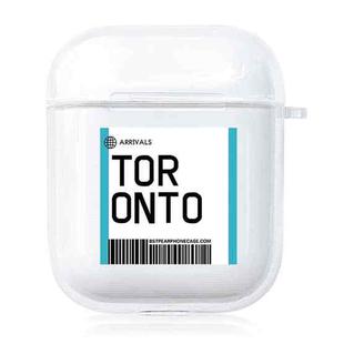 For AirPods 1 / 2 TPU Air Ticket Label Sticker Earphone Protective Case(Toronto)