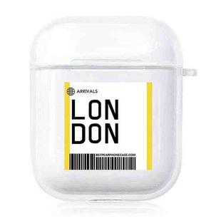 For AirPods 1 / 2 TPU Air Ticket Label Sticker Earphone Protective Case(London)