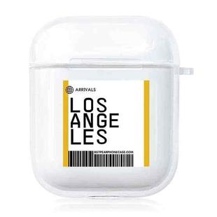 For AirPods 1 / 2 TPU Air Ticket Label Sticker Earphone Protective Case(Los Angeles)