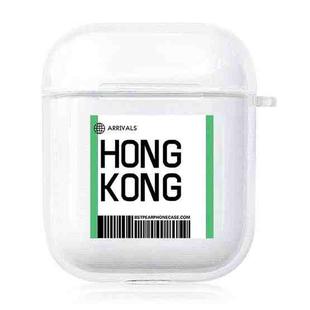 For AirPods 1 / 2 TPU Air Ticket Label Sticker Earphone Protective Case(Hong Kong)