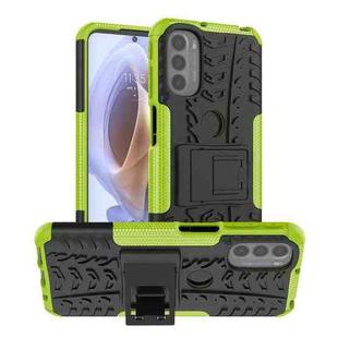 For Motorola Moto G31 / G41 Tire Texture TPU + PC Phone Case with Holder(Green)