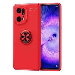 For OPPO Find X5 Pro Metal Ring Holder TPU Phone Case(Red)