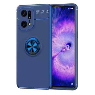 For OPPO Find X5 Pro Metal Ring Holder TPU Phone Case(Blue)