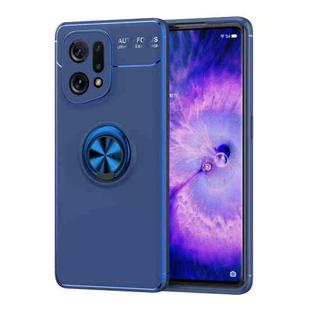 For OPPO Find X5 Metal Ring Holder TPU Phone Case(Blue)