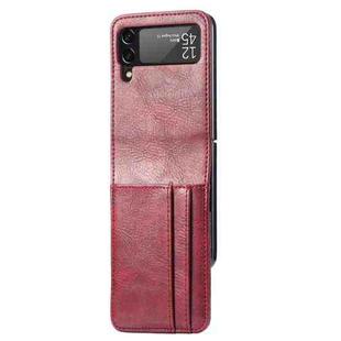 For Samsung Galaxy Z Flip3 5G Vertical Flip Card Slot Leather Phone Case(Red)