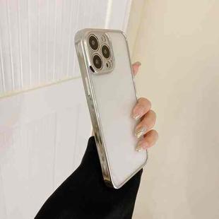For iPhone 13 Pro Max Electroplated Transparent Glass Phone Case (Silver)
