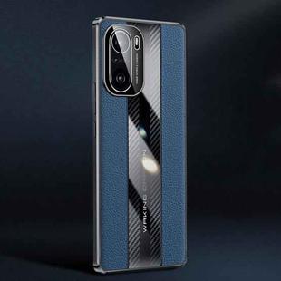 For Xiaomi Civi Racing Car Design Leather Electroplating Process Anti-fingerprint Protective Phone Case(Blue)
