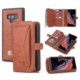 For Galaxy Note 9 POLA Multi-function TPU + PC Magnetic Horizontal Flip Leather Case with Holder & Card Slots & Wallet & Photo Frame(Brown)