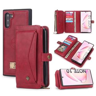 For Galaxy Note 10 POLA Multi-function TPU + PC Magnetic Horizontal Flip Leather Case with Holder & Card Slots & Wallet & Photo Frame(Red)