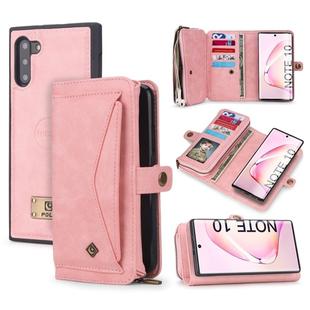 For Galaxy Note 10 POLA Multi-function TPU + PC Magnetic Horizontal Flip Leather Case with Holder & Card Slots & Wallet & Photo Frame(Pink)