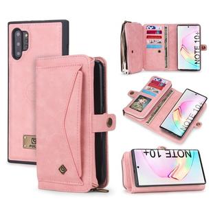 For Galaxy Note 10+ POLA Multi-function TPU + PC Magnetic Horizontal Flip Leather Case with Holder & Card Slots & Wallet & Photo Frame(Pink)