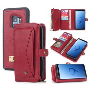 For Galaxy S9 POLA Multi-function TPU + PC Magnetic Horizontal Flip Leather Case with Holder & Card Slots & Wallet & Photo Frame(Red)