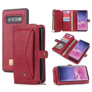 For Galaxy S10 POLA Multi-function TPU + PC Magnetic Horizontal Flip Leather Case with Holder & Card Slots & Wallet & Photo Frame(Red)