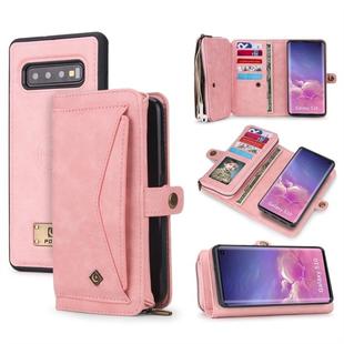 For Galaxy S10 POLA Multi-function TPU + PC Magnetic Horizontal Flip Leather Case with Holder & Card Slots & Wallet & Photo Frame(Pink)