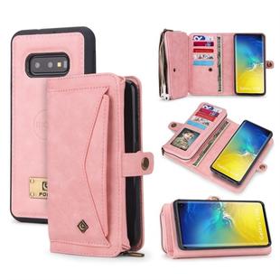 For Galaxy S10e POLA Multi-function TPU + PC Magnetic Horizontal Flip Leather Case with Holder & Card Slots & Wallet & Photo Frame(Pink)